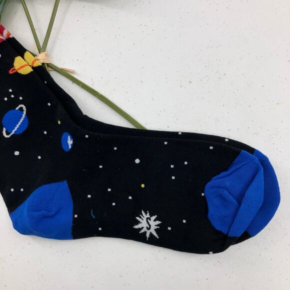 Sock It To Me Black NASA Space Planets Solar System Wide Calf Knee High Socks - Picture 4 of 10